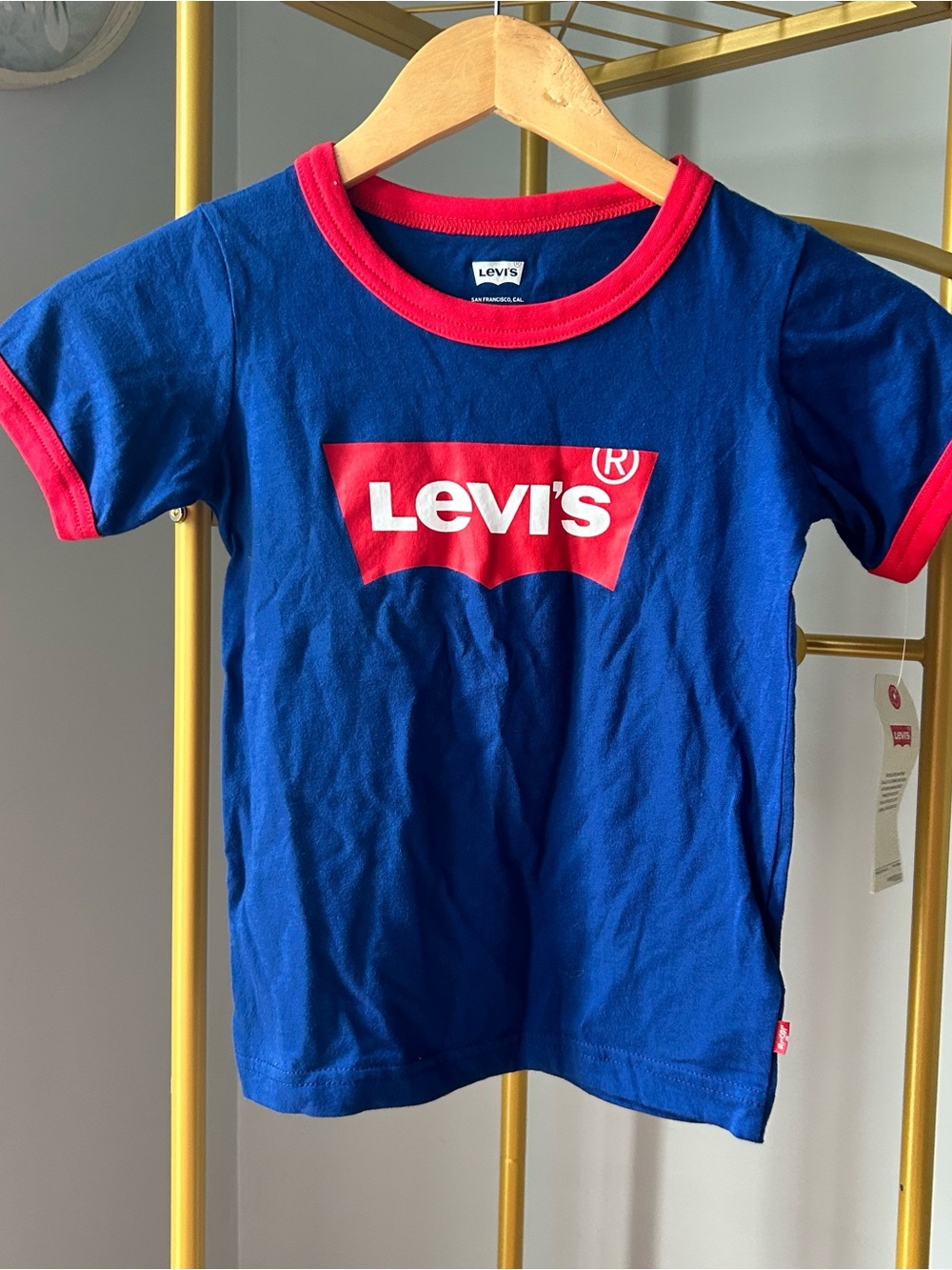 Levi's Kids Royal Blue short sleeves Tee with Red Logo Trim size S (4/5) NEW